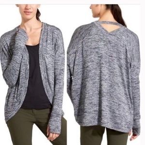 Athleta Pose Wrap Gray Marl Cardigan NO FLAWS--perfect sweater for any season